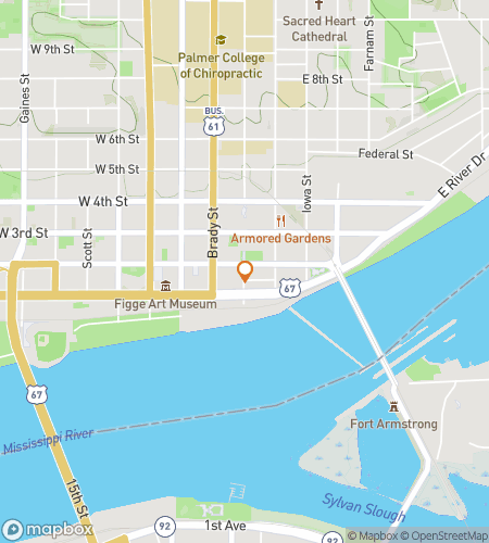 Map of scavenger hunt walking tour for Mississippin Through Davenport