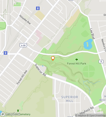 Map of scavenger hunt walking tour for Forging Trails: A Forest Hill Park Quest