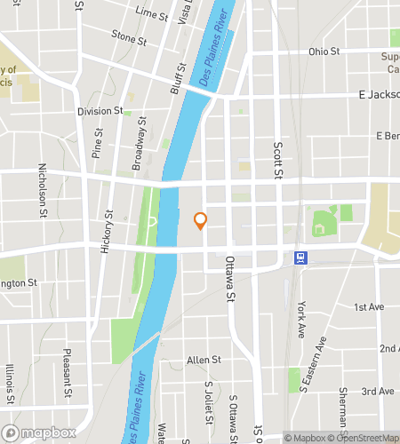 Kävelykierroksen aarteenetsintäkartta Cruisin’ Route 66:lle Jolietissa, IL