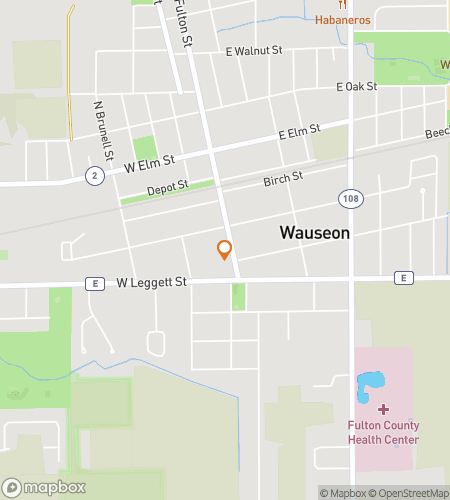 Map of scavenger hunt walking tour for Wauseon Whimsical Wanderers