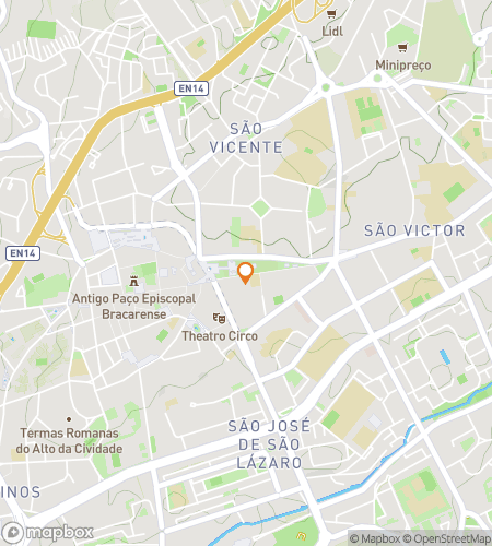 Map of scavenger hunt walking tour for Braga‘s Breathtaking Bounty Hunt