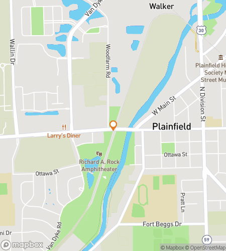 Map of scavenger hunt walking tour for Plainfield of Dreams&colon; The Heartland Adventure Hunt