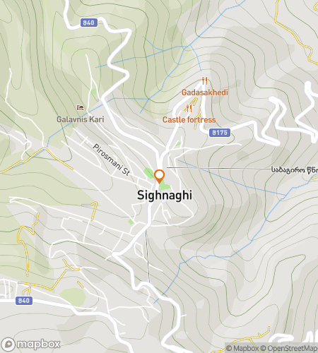 Map of scavenger hunt walking tour for Sighnaghi: The City of Love and Light