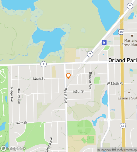 Map of scavenger hunt walking tour for Orland You Glad? The Park-Perfect Orland Park Hunt