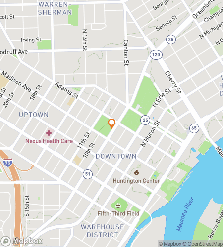 Map of scavenger hunt walking tour for Toledo Great Perspectives