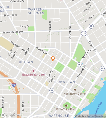 Map of scavenger hunt walking tour for Holy Toledo, it's a Bar Hunt!