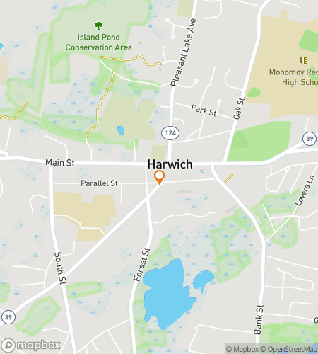 Map of scavenger hunt walking tour for Har-Which Way Next? The Cape Cod Harwich Hunt