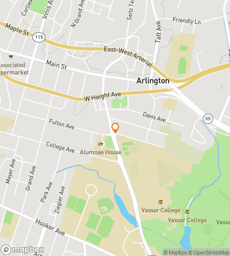 Map of scavenger hunt walking tour for Echoes of Main: The Vassar College Quest