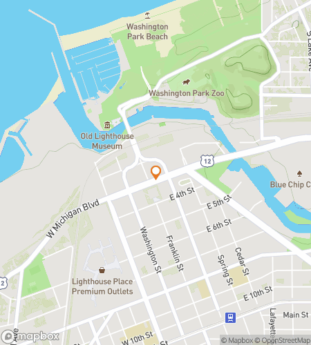 Map of scavenger hunt walking tour for Michigan City Scavenger Hunt