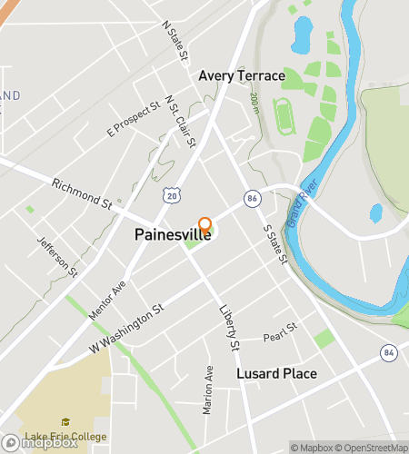 Map of scavenger hunt walking tour for Painesville Puzzling Pursuit