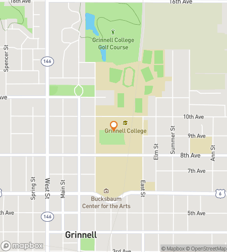 Map of scavenger hunt walking tour for The Great Grinnell Getaway