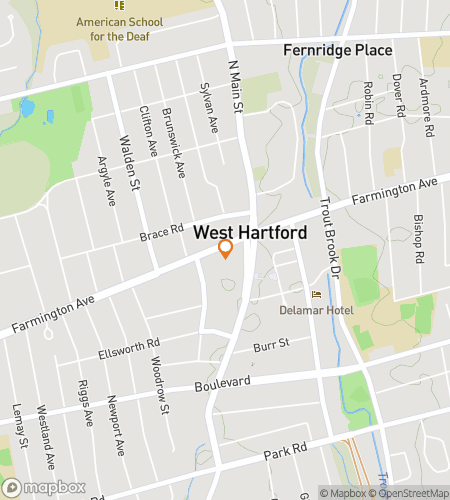 Map of scavenger hunt walking tour for West Hartford Connecticut Bar Hunt