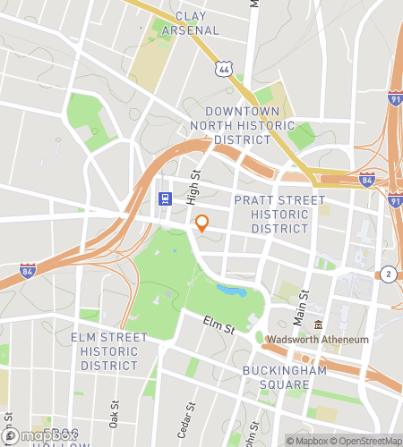 Aarteenmetsästyksen kävelykierroksen kartta Hartford Partyyn