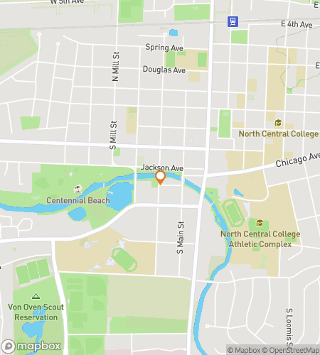 Map of scavenger hunt walking tour for North Central College Hunt