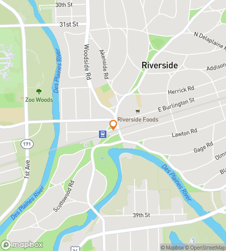 Map of scavenger hunt walking tour for Riverside Rambles & Riddles Hunt