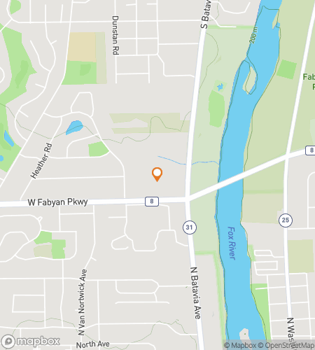 Map of scavenger hunt walking tour for Bat-a-View: The Scenic Batavia Chase