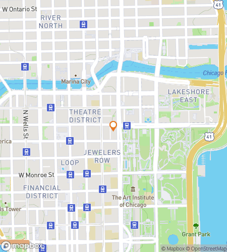 Map of scavenger hunt walking tour for Time For A GO in Chicago Around The Chicago Bean