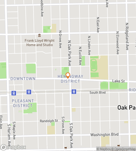 Map of scavenger hunt walking tour for Oak Park scavenger hunt