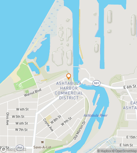 Map of scavenger hunt walking tour for  Ashtabula scavenger hunt