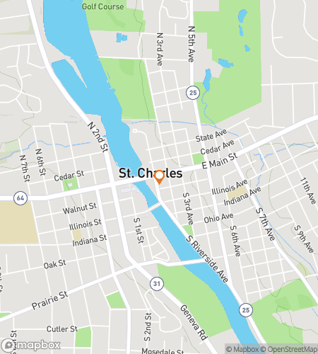 Map of scavenger hunt walking tour for Good St. Char-lie!: The Historic Illinois Chase