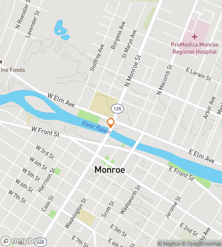 Map of scavenger hunt walking tour for Monroe‘s Mirthful Mystery Hunt