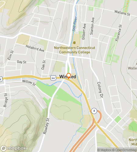 Map of scavenger hunt walking tour for Winsted Whimsical Wanderers