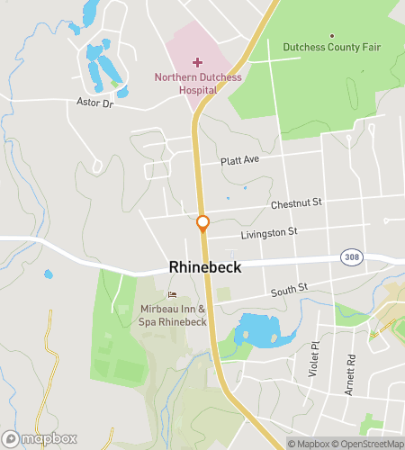 Mapa pěšího scavenger hunt pro Rhinebeck Riddles & Revelry