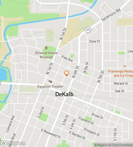 Hartă a turului pietonal de vânătoare de comori pentru DeKalb‘s Dazzling Downtown Dash