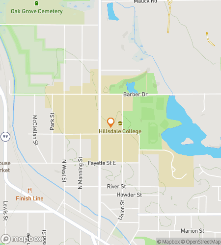 Map of scavenger hunt walking tour for Historic Hillsdale Adventure