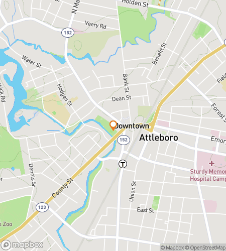 Hartă tur de mers pe jos cu vânătoare de comori pentru Dazzling Downtown Dash din Attleboro