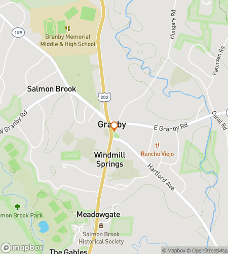 Map of scavenger hunt walking tour for Town of Granby Covered-Bridge & Creekside Circuit