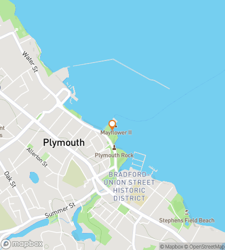 Mapa pěší prohlídky s honbou za pokladem Plymouth Pilgrim Pursuit