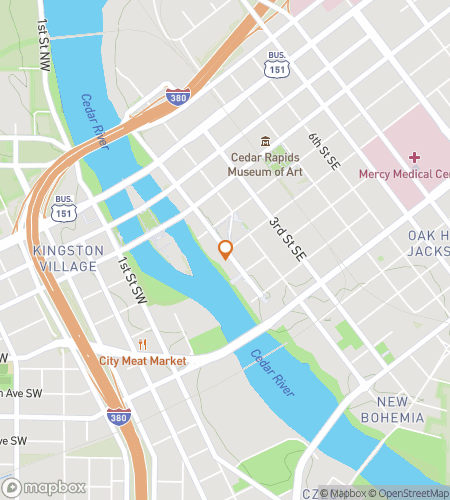 Map of scavenger hunt walking tour for Coe College Hunt