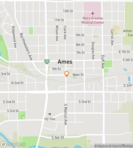 Map of scavenger hunt walking tour for Aim for the Best at Ames