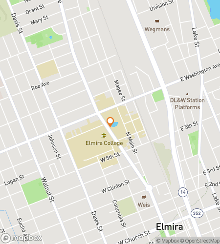 Map of scavenger hunt walking tour for Eagle Eye: The Elmira Campus Quest