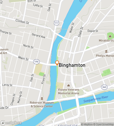 Map of scavenger hunt walking tour for Binghamton Scavenger Hunt