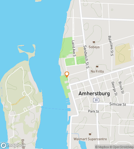 Χάρτης περιήγησης με κυνήγι θησαυρού για γρίφους στο Amherstburg Riverfront