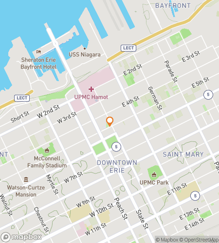 Карта пешеходного тура с поиском сокровищ для Lakeside Erie Journey