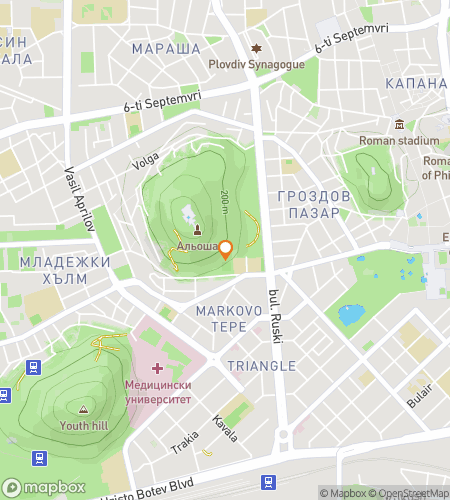 Map of scavenger hunt walking tour for Get Plov’n Away: The Great Bulgarian Hunt