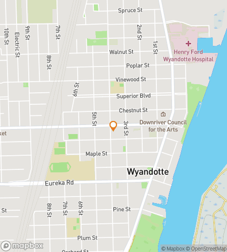 Карта пешеходного квеста для "Wyandotte Wacky Wanderers Hunt"