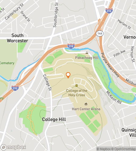 Mapa proch&aacute;zky s honbou za pokladem pro College of the Holy Cross Hunt