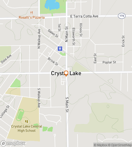 Map of scavenger hunt walking tour for Crystal Lake Sunset Beach-to-Main-Street Adventure