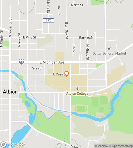 แผนที่ทัวร์เดินล่าสมบัติสำหรับ Brit-on the Trail&colon; The Albion College Hunt