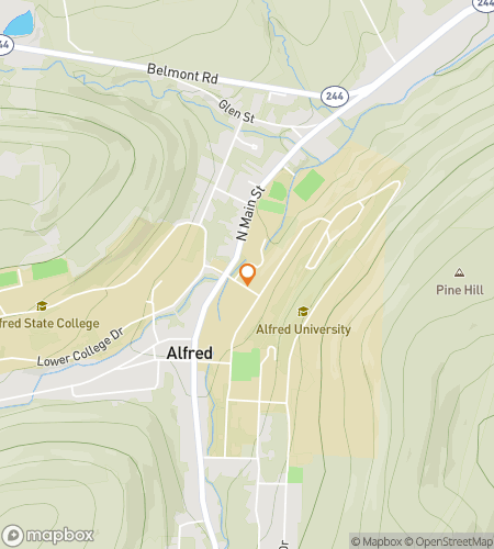 Map of scavenger hunt walking tour for Castle Clues: Alfred University Adventure