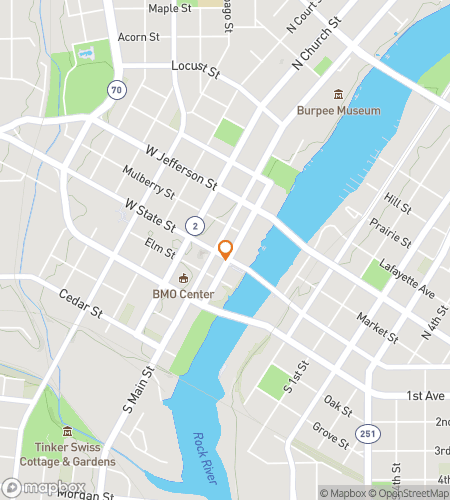 Map of scavenger hunt walking tour for Rockford Illinois Bar Crawl