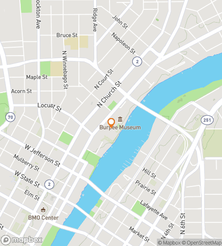 Map of scavenger hunt walking tour for Rolling Through Rockford