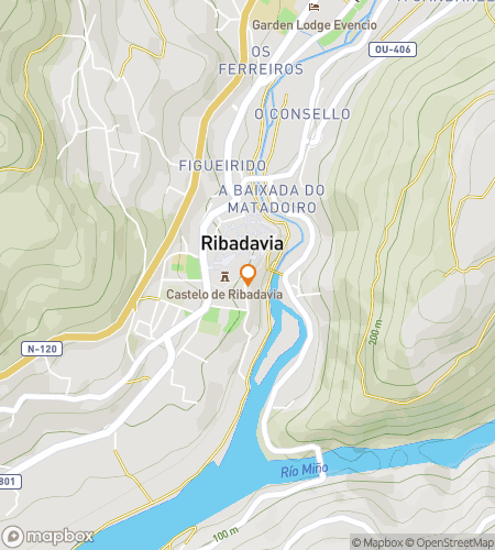 Map of scavenger hunt walking tour for Riddle Through Ribadavia