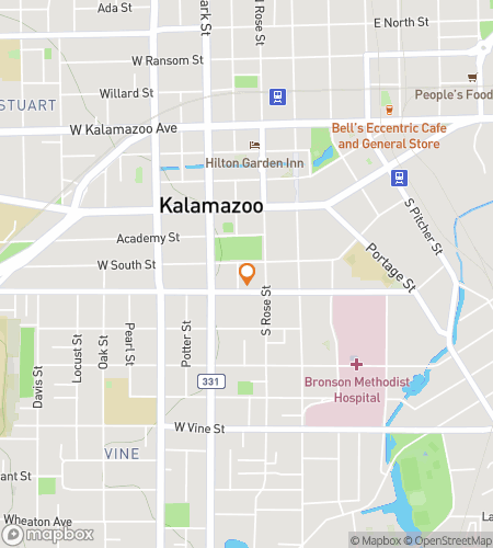 Map of scavenger hunt walking tour for Kalamazoo Fun