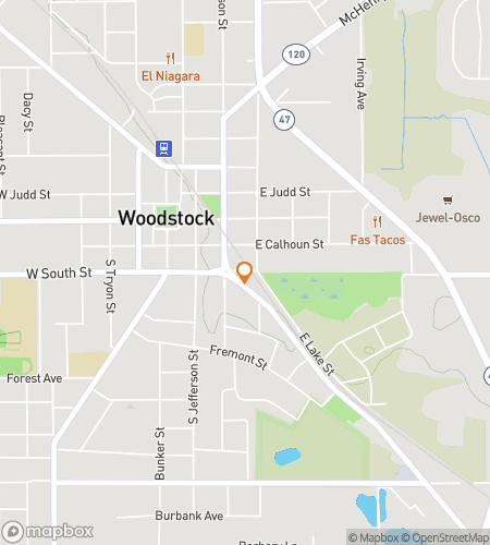 Map of scavenger hunt walking tour for Wood You Rather?: The Choice-Driven Woodstock Quest