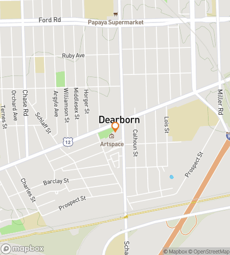 Map of scavenger hunt walking tour for Dearborn‘s Dazzling Dash